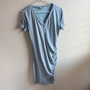 BTFBM Blue Button-Down Dress